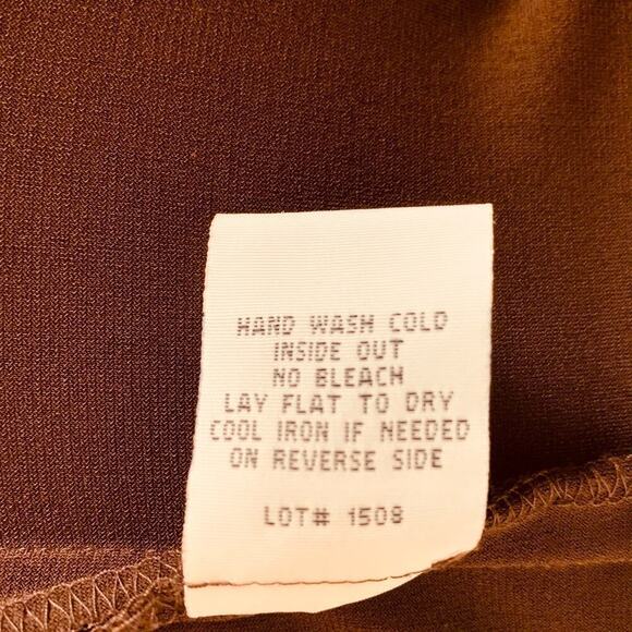 R & M Richards Brown Beaded Halter Neck Knee Length Fit & Flare Dress Size 12P - Picture 9 of 10